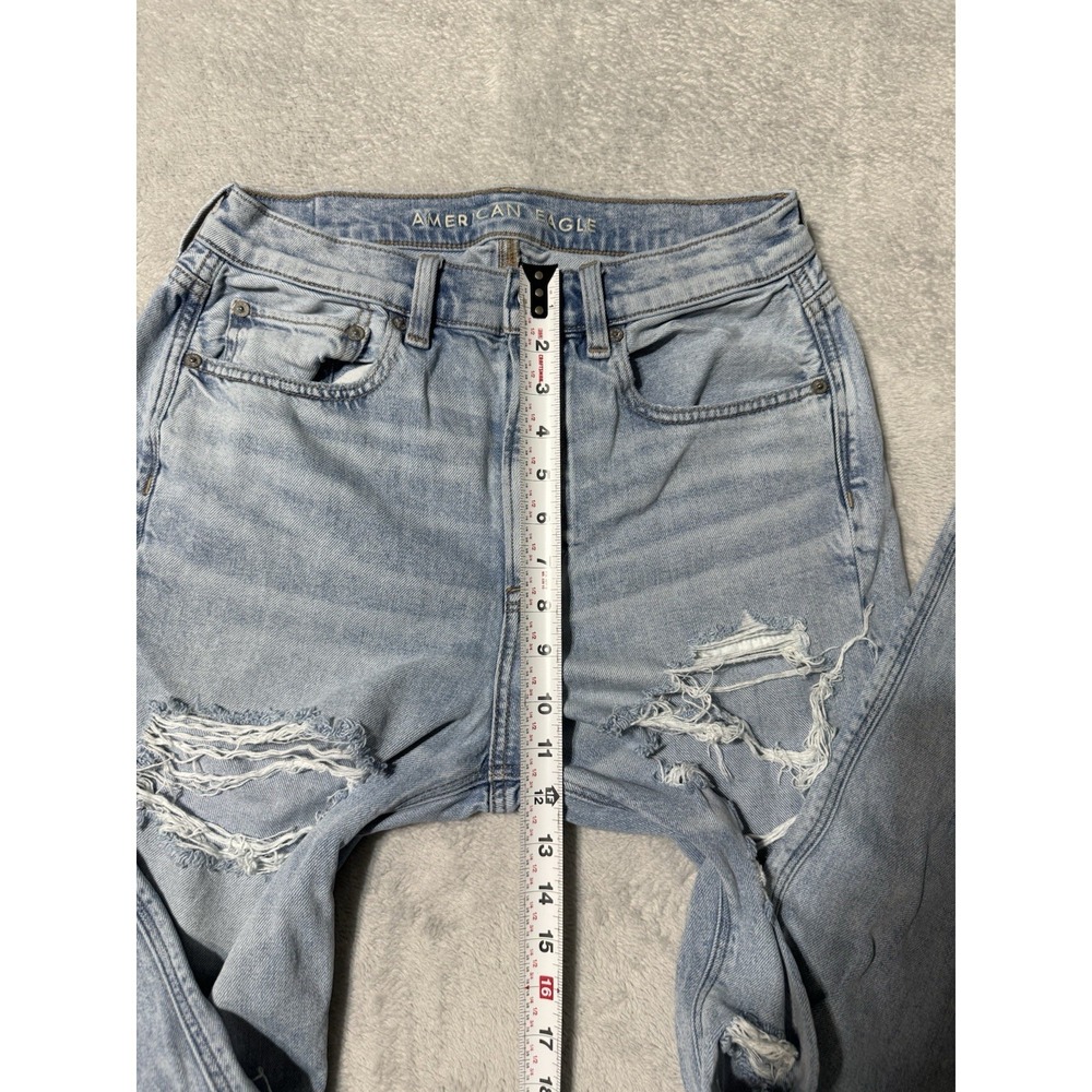 American Eagle Jeans Womens 6 Highest Rise Baggy Straight Leg Blue 27x30.5 - Picture 4 of 11
